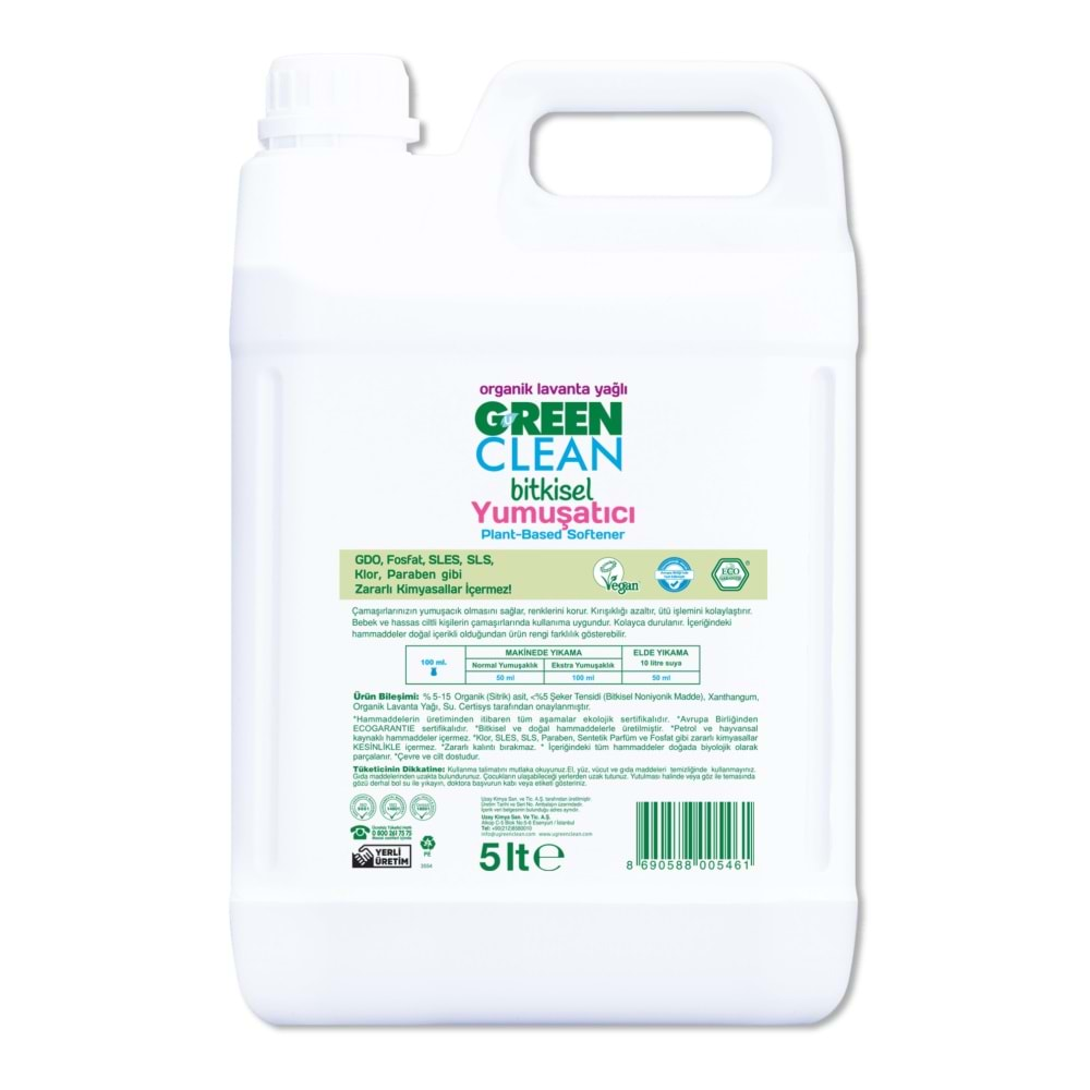 Green Clean Bitkisel Yumusatıcı 5 Lt