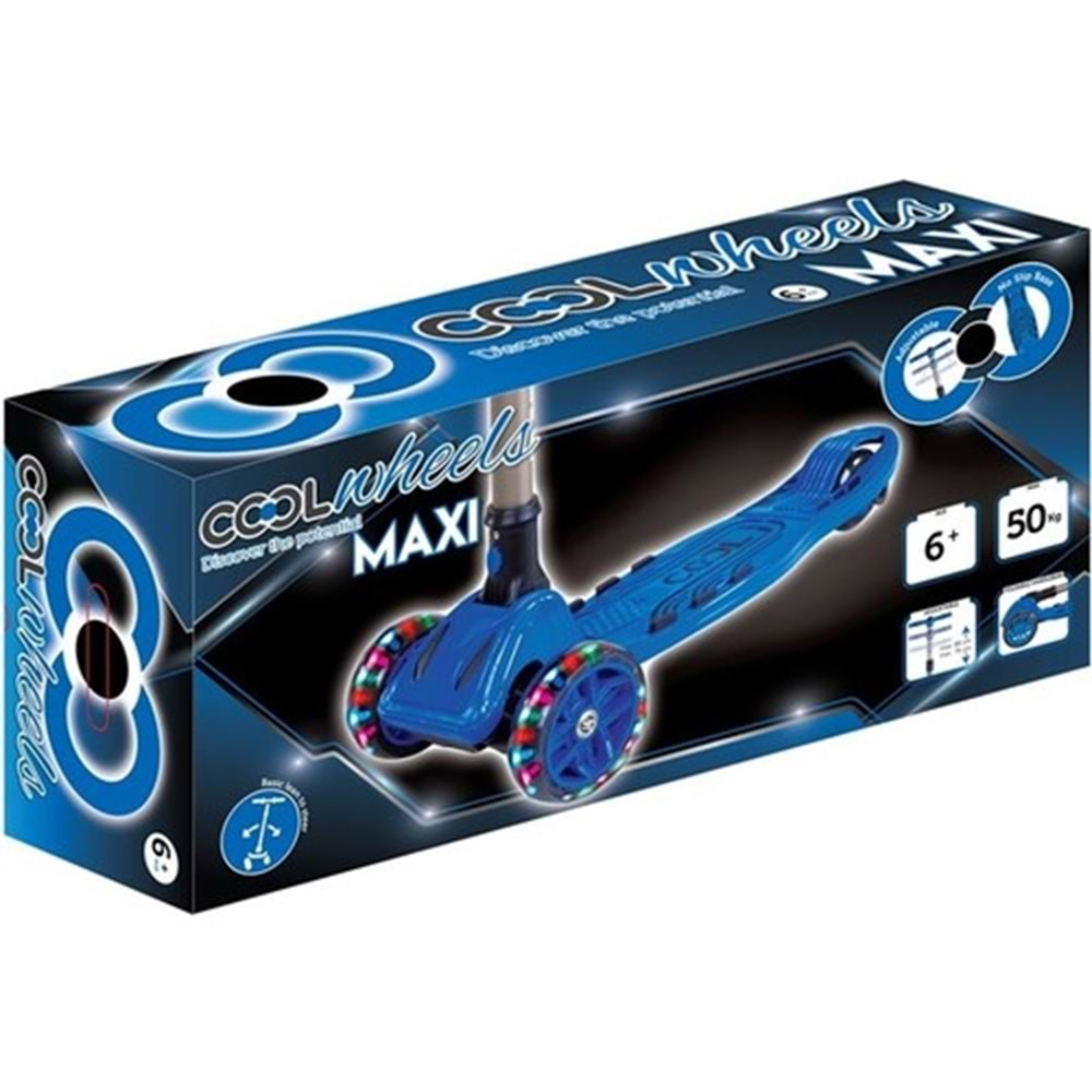 Cool Wheels Maxi Twist Işıklı 3 Tekerlekli Katlanabilir Scooter+6 Mavi FR59182